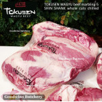 Beef SHIN SHANK sengkel WAGYU TOKUSEN marbling-5 aged whole cuts chilled +/-3kg (price/kg) PREORDER 3-7 days notice